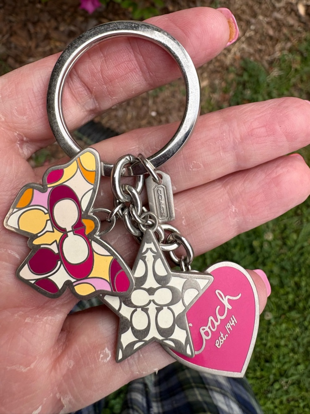 Coach Signature Butterfly/Star/Heart Enamel Bag Charm RARE